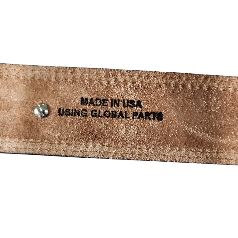 JUSTIN LEATHER STAR MEDALLION TOOLED BELT 